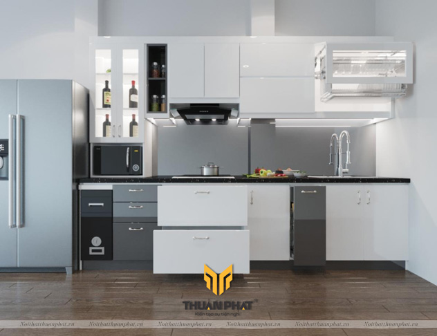 Tủ bếp inox cánh Acrylic ACI34