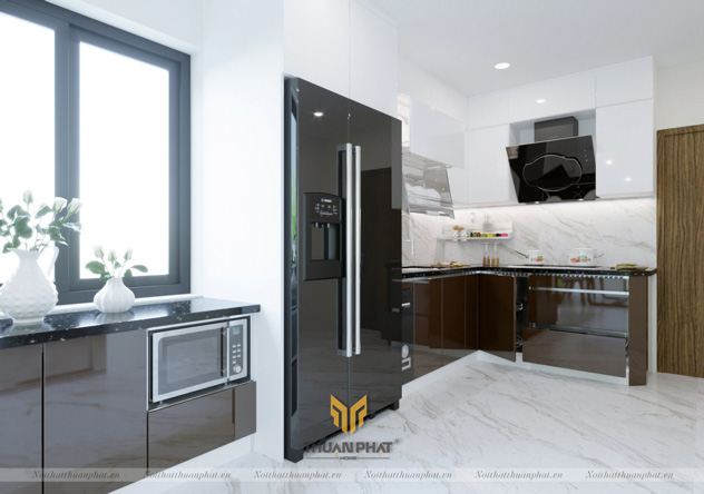 Tủ bếp inox cánh Acrylic ACI86