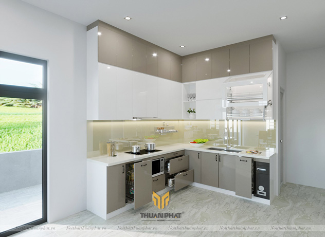 Tủ bếp Inox cánh Acrylic ACI89