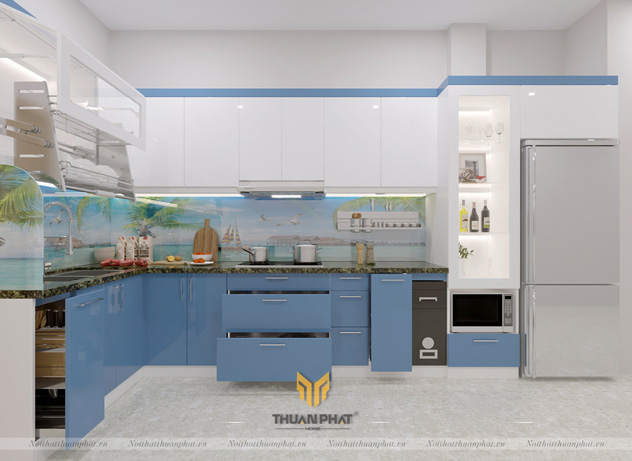 Tủ bếp Inox cánh Acrylic ACI90