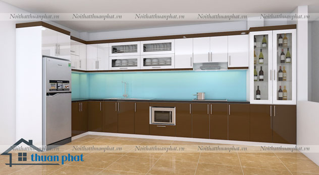 Tủ bếp inox cánh acrylic ACI03