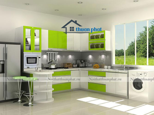 Tủ bếp inox cánh Acrylic ACI07