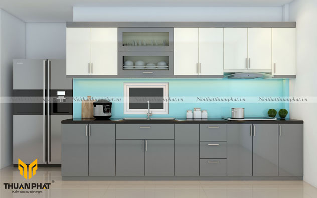 Tủ bếp inox cánh Acrylic ACI09