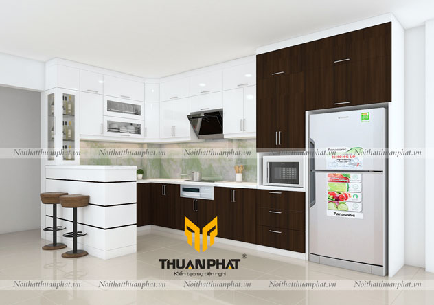 Tủ bếp inox cánh Acrylic ACI11