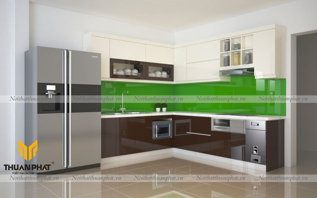 Tủ bếp inox cánh Acrylic ACI12