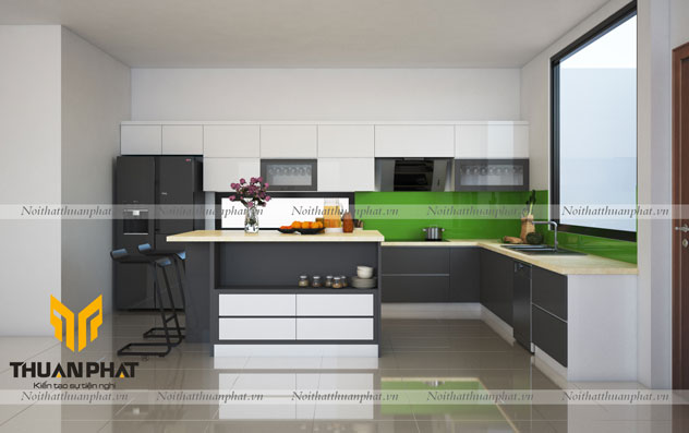 Tủ bếp inox cánh Acrylic ACI13