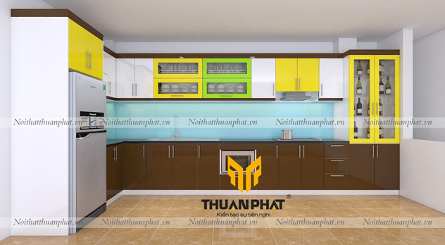 Tủ bếp inox cánh Acrylic ACI14