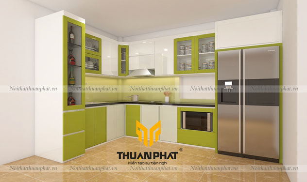 Tủ bếp inox cánh Acrylic ACI17