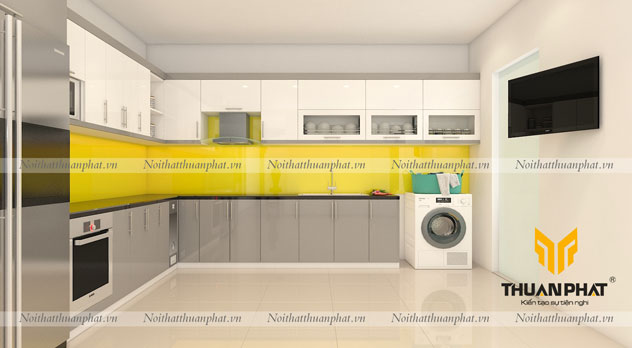 Tủ bếp inox cánh Acrylic ACI18