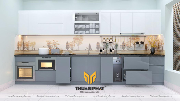 Tủ bếp inox cánh Acrylic ACI21