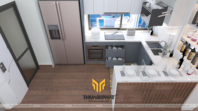 Tủ bếp inox cánh Acrylic ACI24