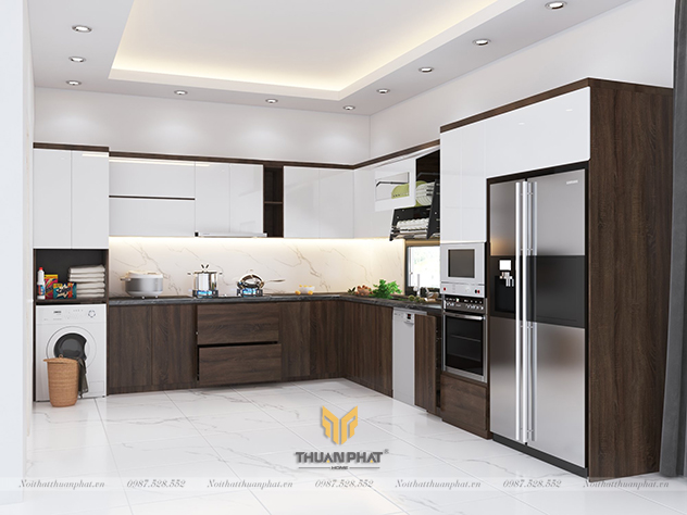 Tủ bếp Inox cánh Laminate