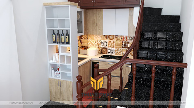 Tủ bếp Melamine cho không gian hẹp