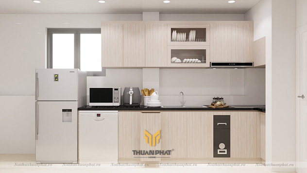 Tủ bếp Melamine màu sắc trẻ trung