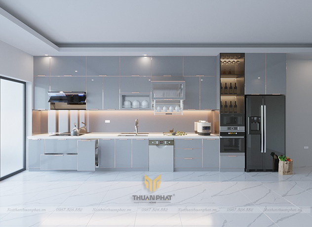 Tủ Bếp Inox Cánh Kính: Chống Nước, Chống Mối Mọt 100%