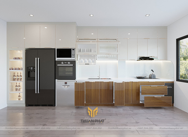 Tủ bếp inox cánh kính IK45