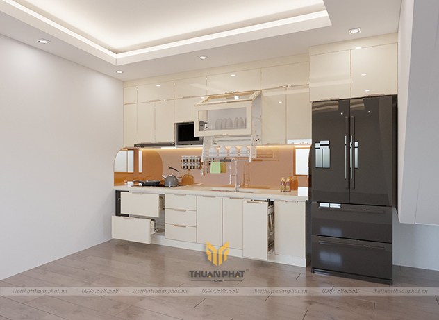 Tủ bếp inox cánh kính IK62